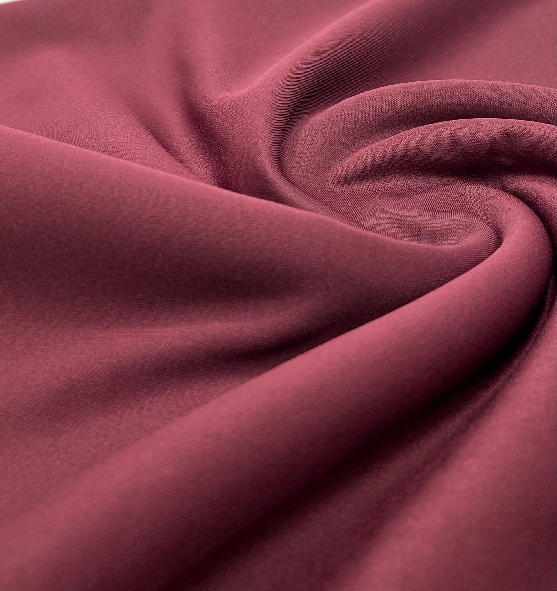 Dark Burgundy Plain Scuba 2 Way Stretch Jersey Fabric - T9 Fabrics